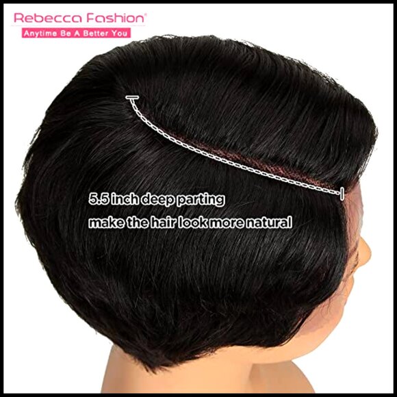 Short Pixie Cut Lace Front Wig Human Hair Glueless HD Natural Style main image 4